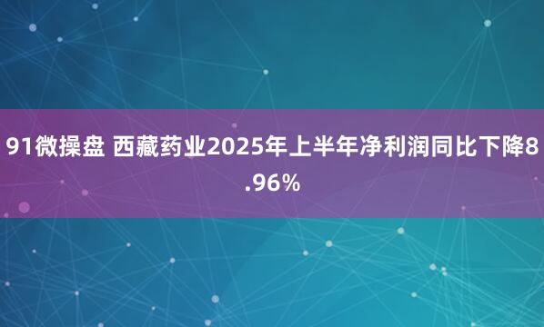 91微操盘 西藏药业2025年上半年净利润同比下降8.96%