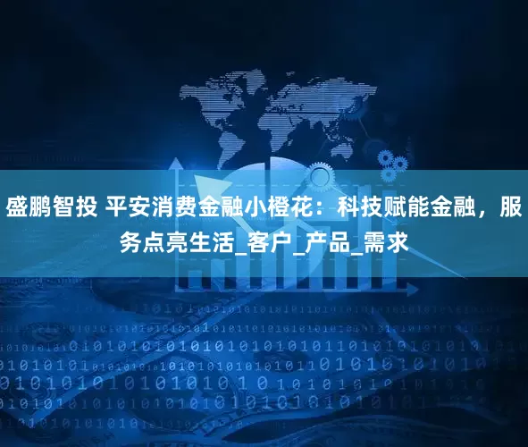 盛鹏智投 平安消费金融小橙花：科技赋能金融，服务点亮生活_客户_产品_需求